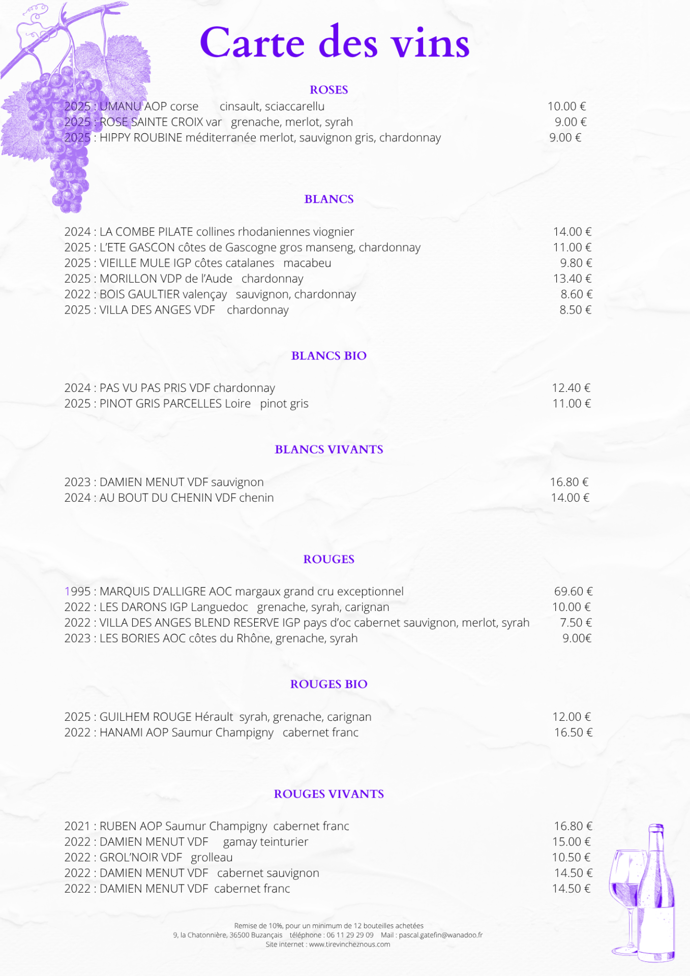 Elegant wine list menu 2